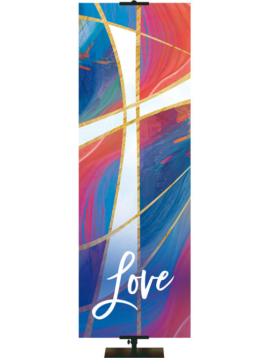 Overstock Frescoes of Faith Love (2 ft x 6 ft, Pole Hems)