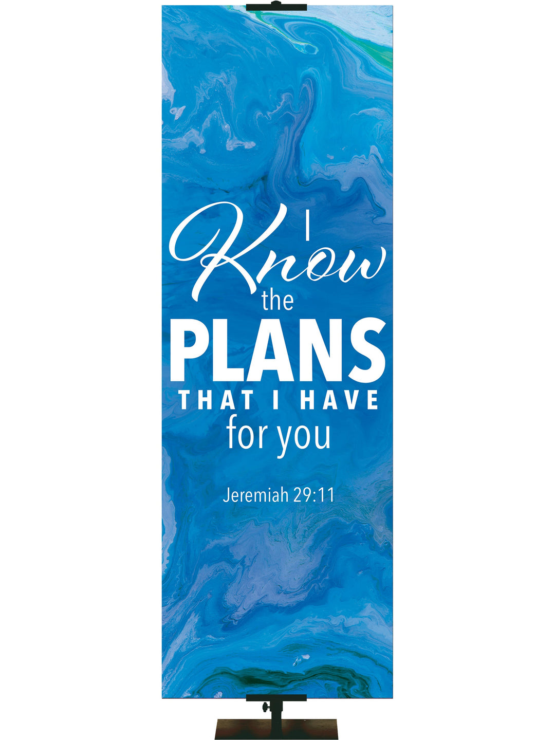 Overstock Gospel Impressions I Know The Plans (2 ft x 6 ft, Blue, Pole Hems)