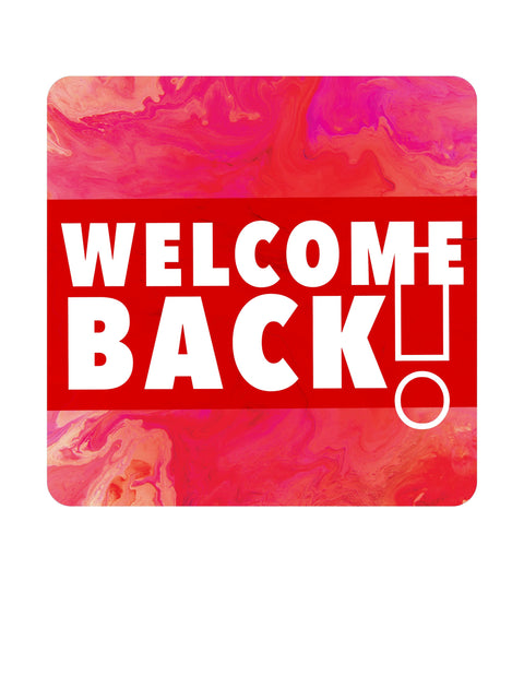 Gospel Impressions Design Welcome Back Hand Held Signs - Set of 4 - in Blue, Purple, Red, Teal