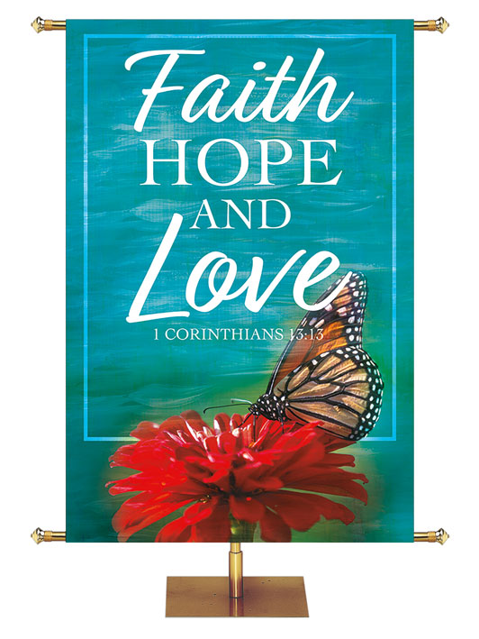 Overstock His Loving Grace Faith, Hope, and Love (3 ft x 5 ft, Pole Hems)