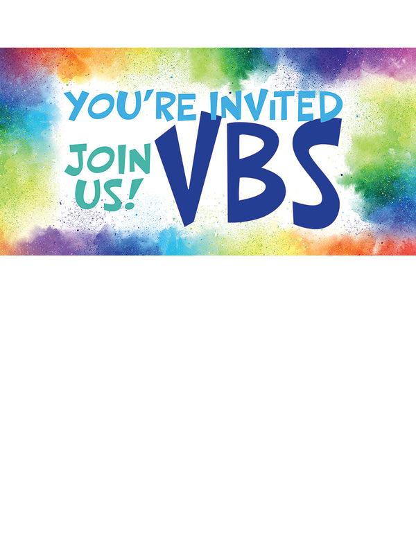 You're Invited VBS Color Clouds Horizontal Banner