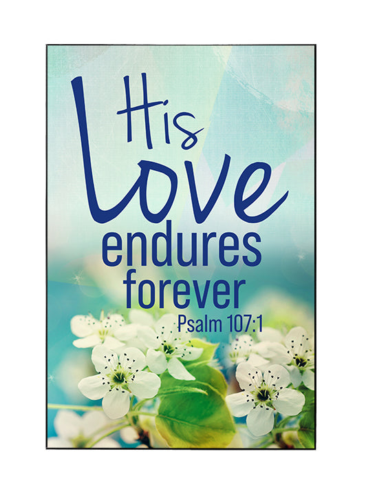 Framed Wall Art SEG Impressions of Grace His Love Endures Forever Psalm 107:1