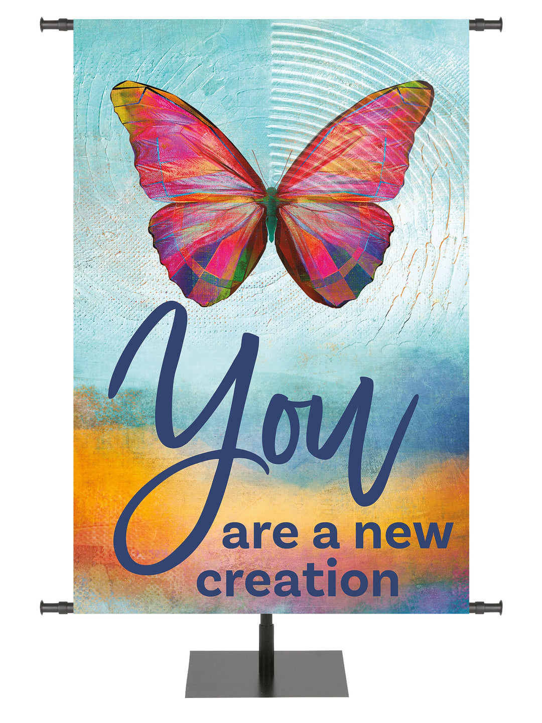 Overstock A Joyous Spring You Are A New Creation (3 ft x 5 ft, Pole Hems)