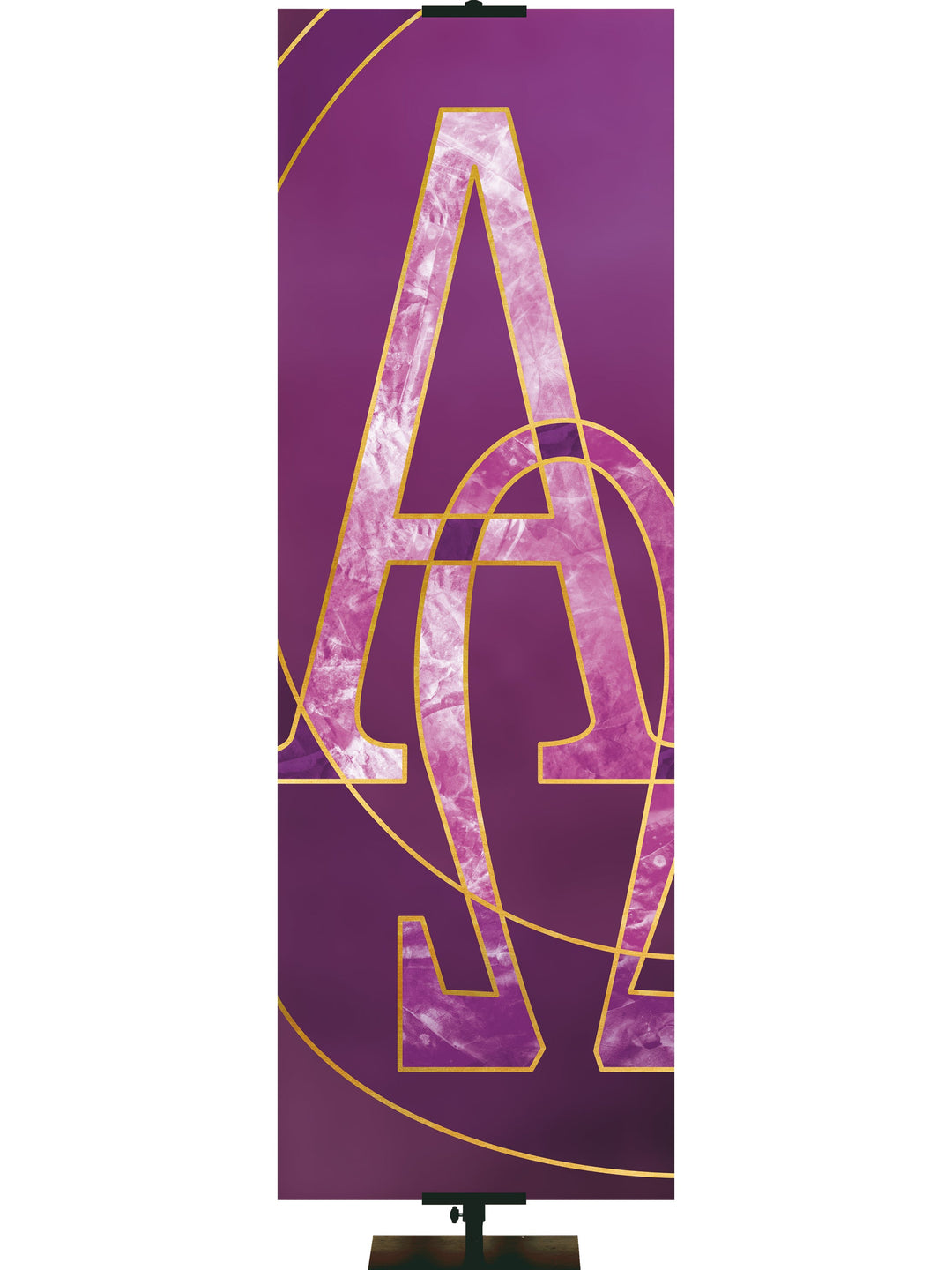 Colors of the Liturgy Alpha Omega Overstock Clearance Banner 3 ft x 9 ft Purple