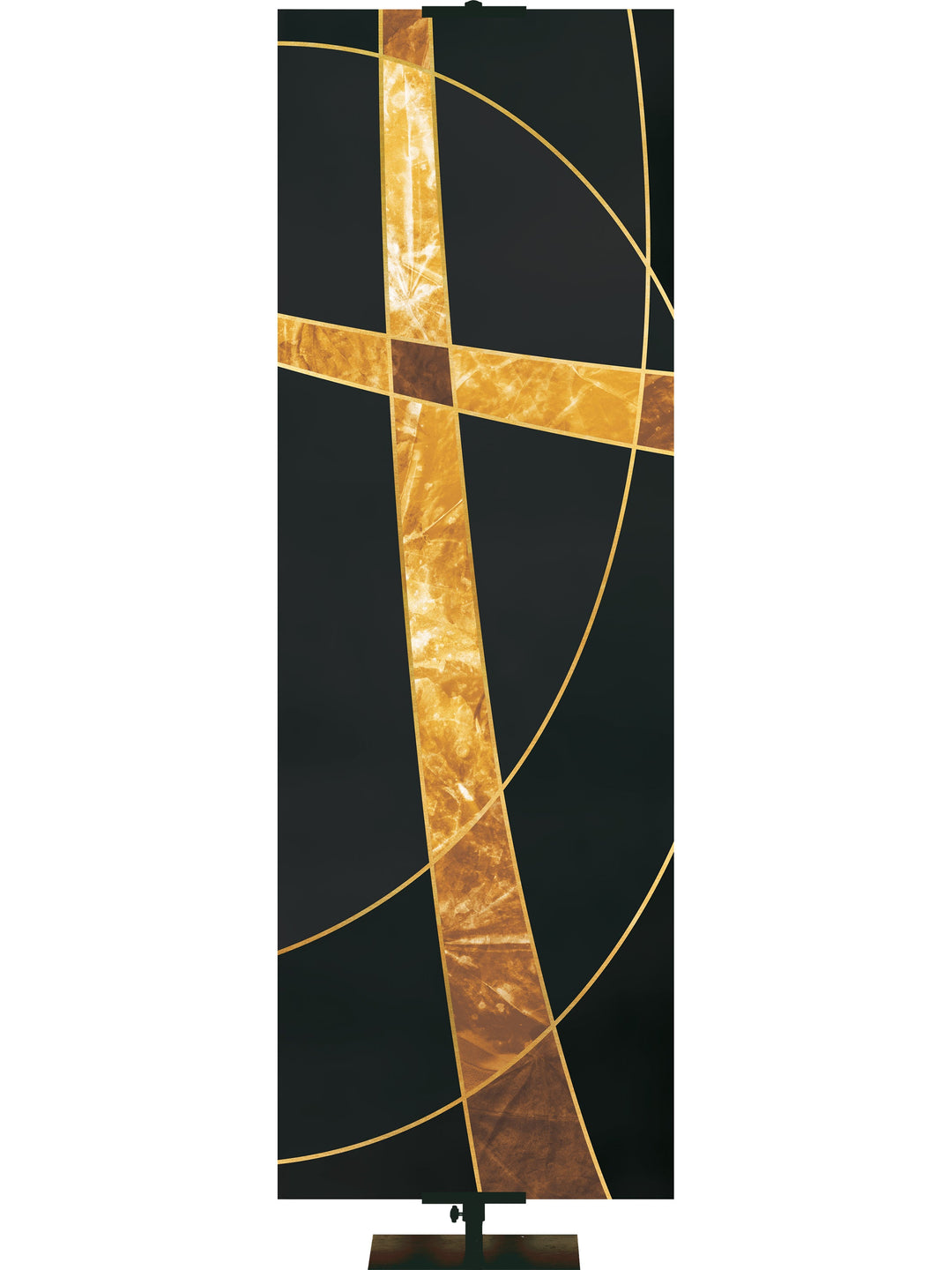 Colors of the Liturgy Cross Irregular Clearance Banner 18X5 Black