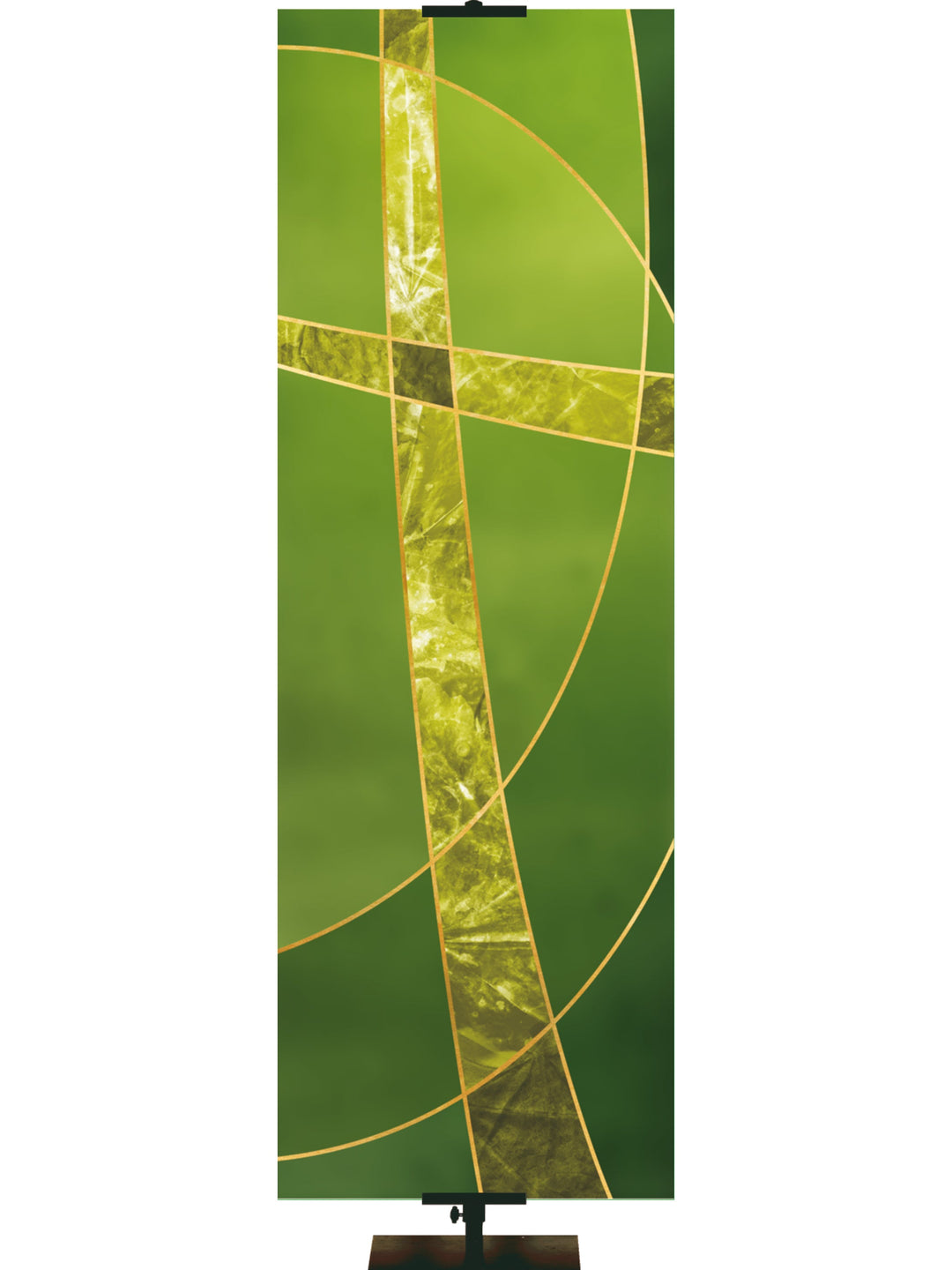 Colors of the Liturgy Cross Irregular Clearance Banner 4 ft x 12 ft Green