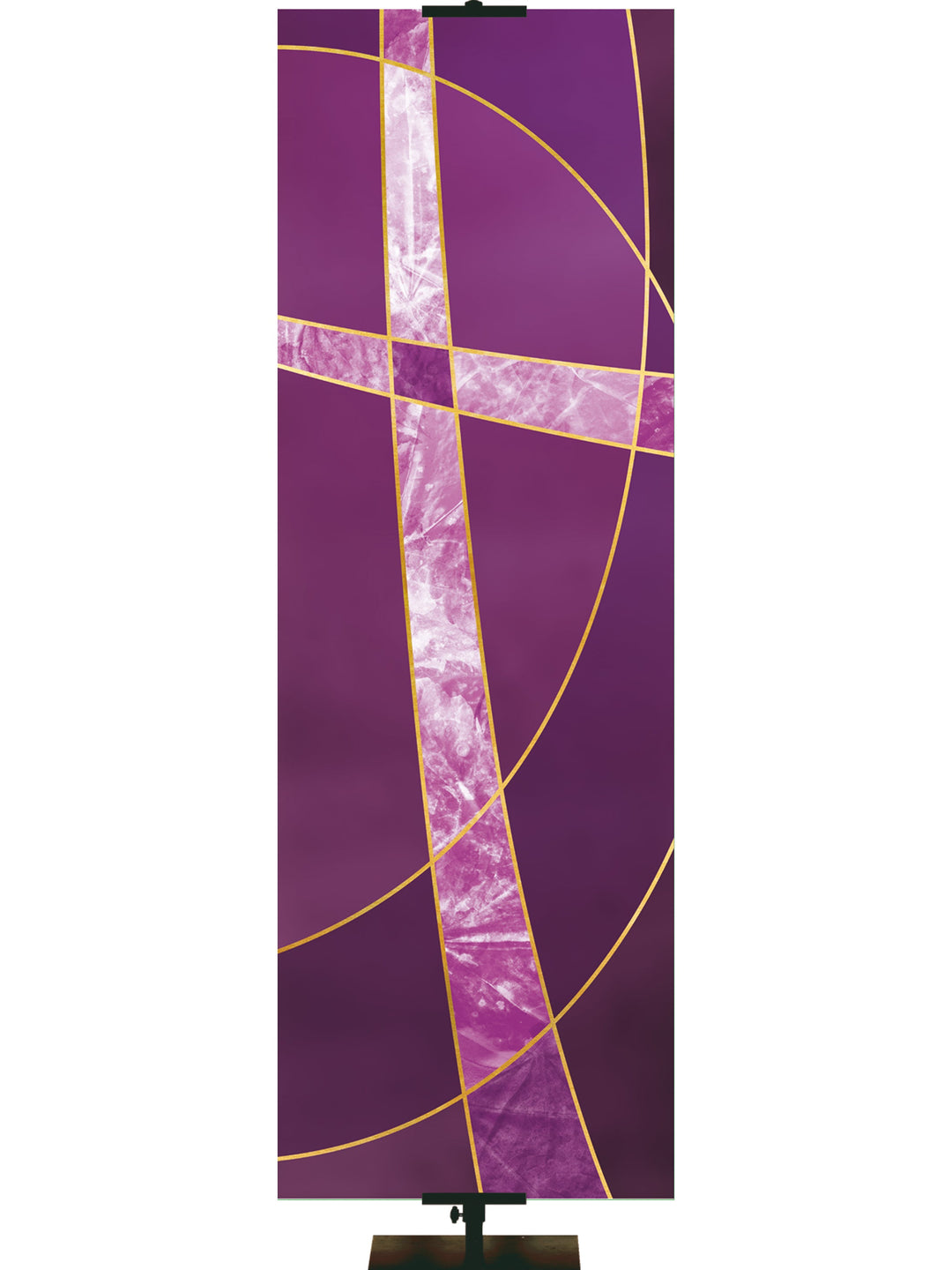 Overstock Colors of the Liturgy Cross, 2 ft x 6 ft, Purple, Grommets
