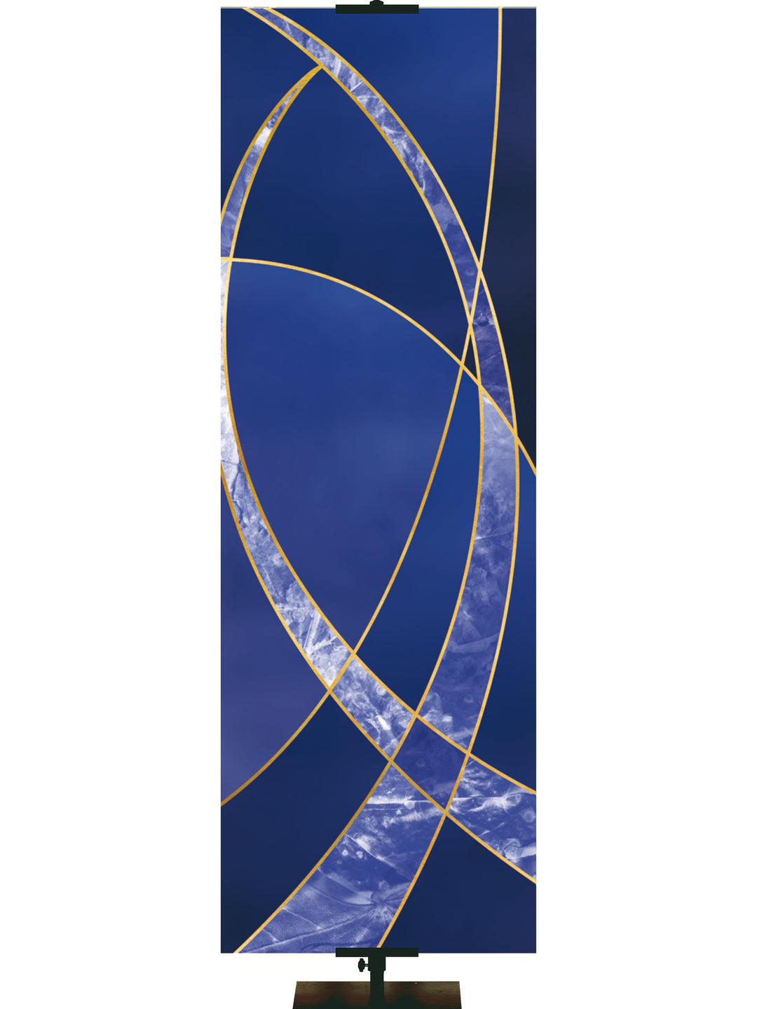 Overstock Colors of the Liturgy Fish (2 ft x 6 ft, Blue, Pole Hems)