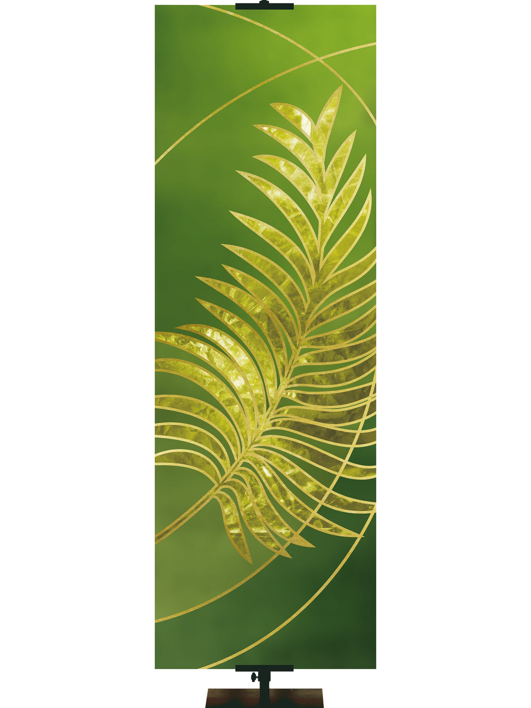 Irregular Colors of the Liturgy Palm Leaf (18 in x 5 ft, Green, Pole Hems)