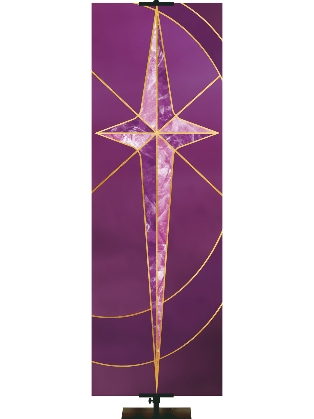 Overstock Colors of the Liturgy Star, 2 ft x 6 ft, Purple, Pole Hems