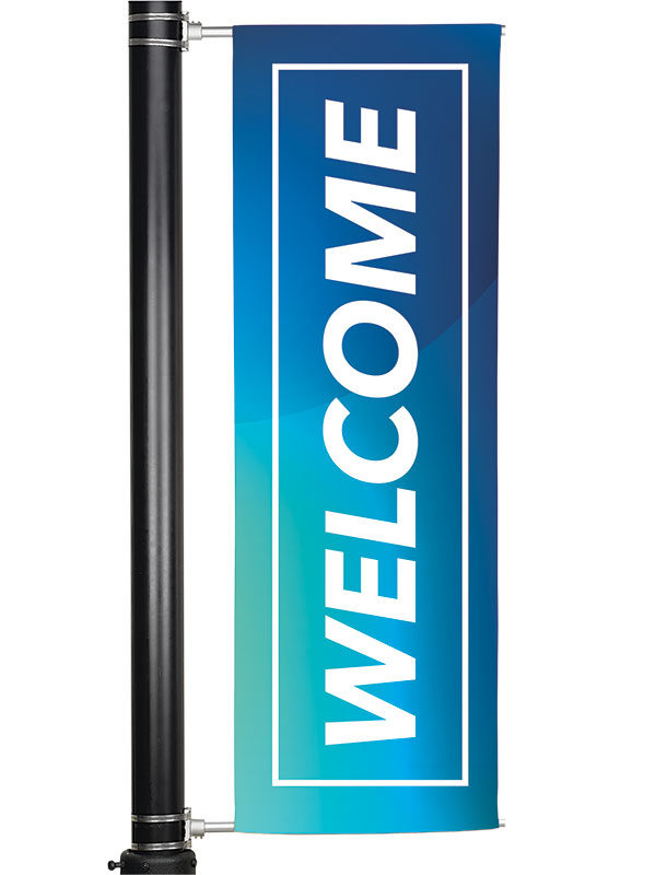 Overstock Light Pole Banner Welcome