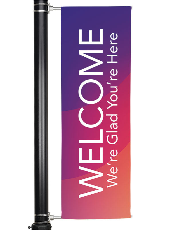Overstock Light Pole Banner Welcome Multi-Color