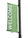 Light Pole Banner Mosaic Welcome Green