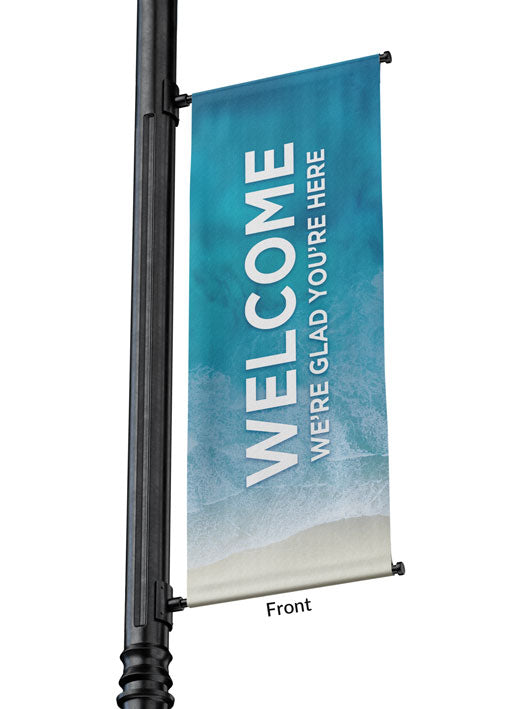 Light Pole Banner Ocean Tide Design Welcome We're Glad You're Here