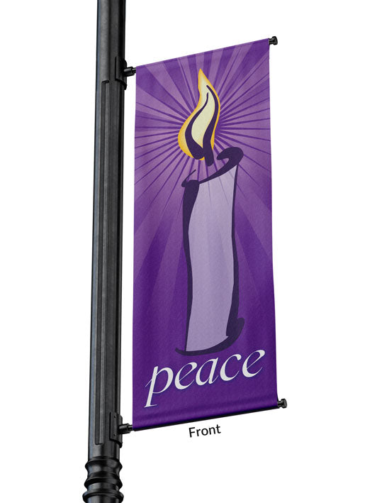 Irregular Light Pole Banner Peace