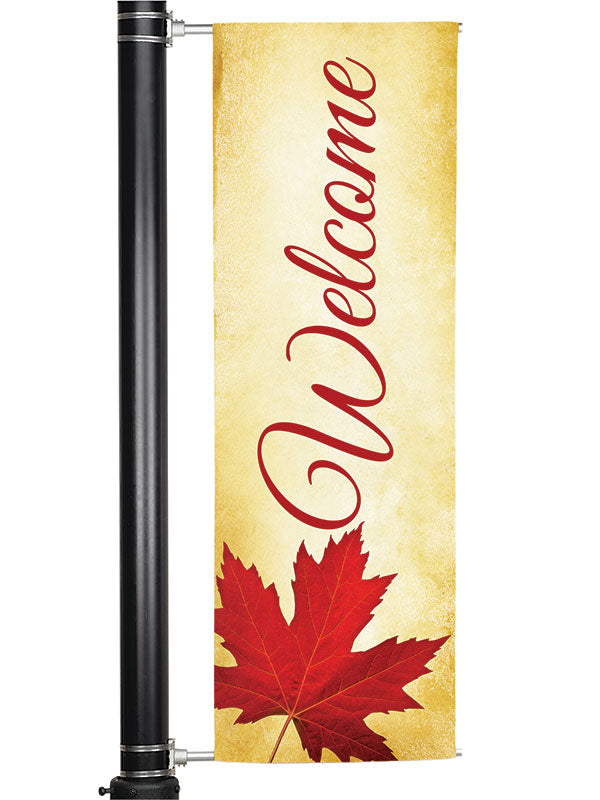 Overstock Light Pole Banner Autumn Welcome