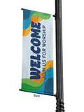 Light Pole Banner Retro Wavy Welcome