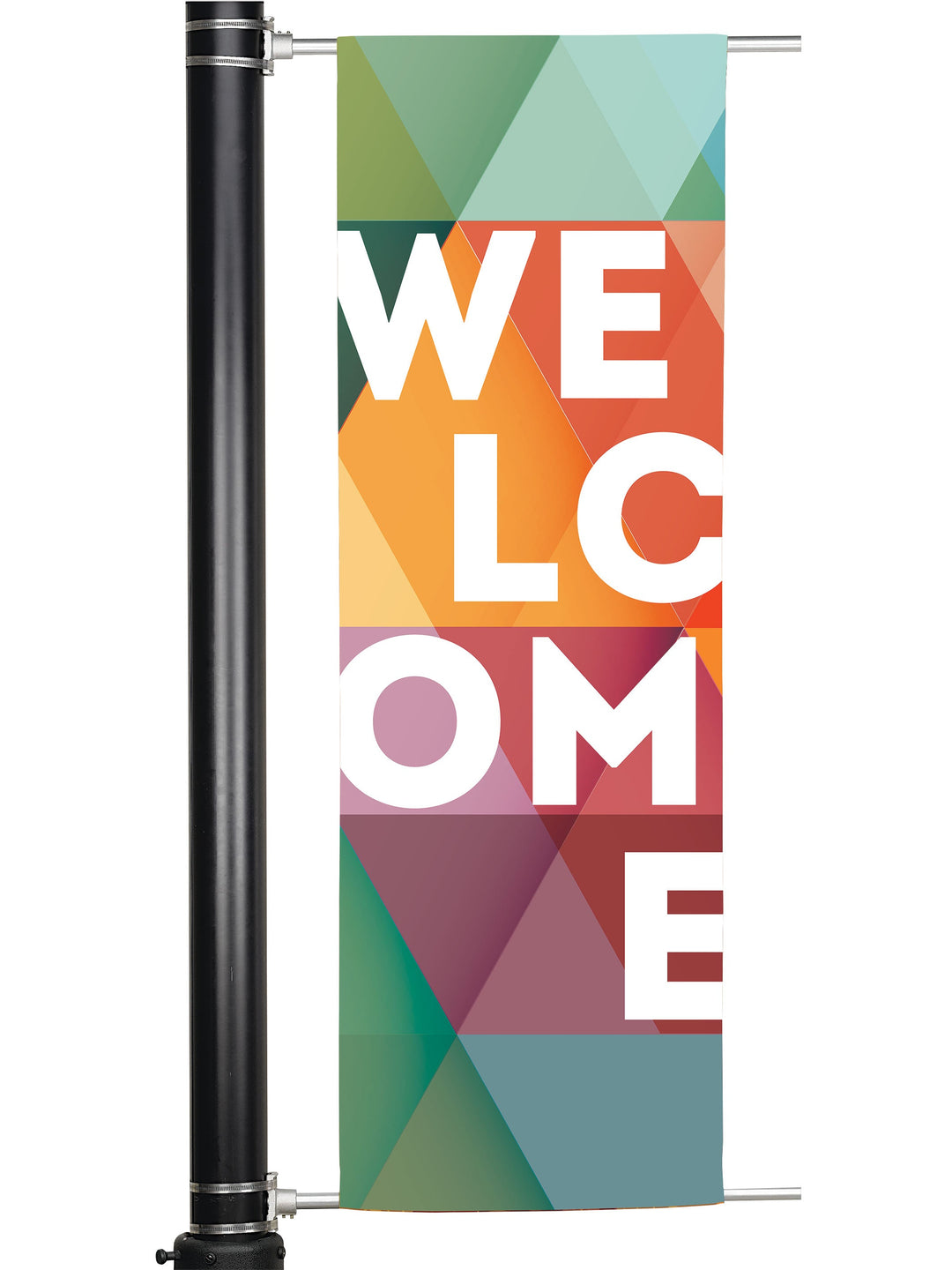 Overstock Light Pole Banner Welcome Argyle Design