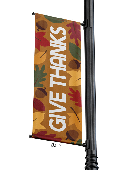 Light Pole Banner Give Thanks Fall Design 21