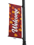 Light Pole Banner Welcome Fall Design 22 in Green, Orange or Red
