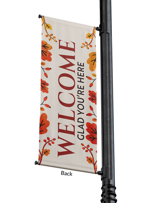 Light Pole Banner Welcome - Glad You're Here Fall Design 24