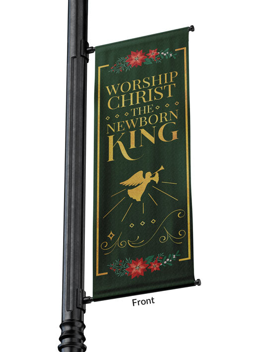 Light Pole Banner Worship Christ The Newborn King