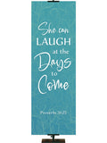 Happy Mother's Day Banner Proverbs 31:25 She Can Laugh At The Days to Come in Pink, Purple or Teal