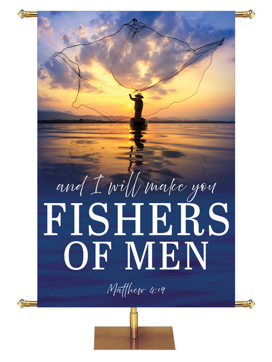 Overstock Mission Fishers of Men, Matthew 4:19 (3 ft x 5 ft, Pole Hems)