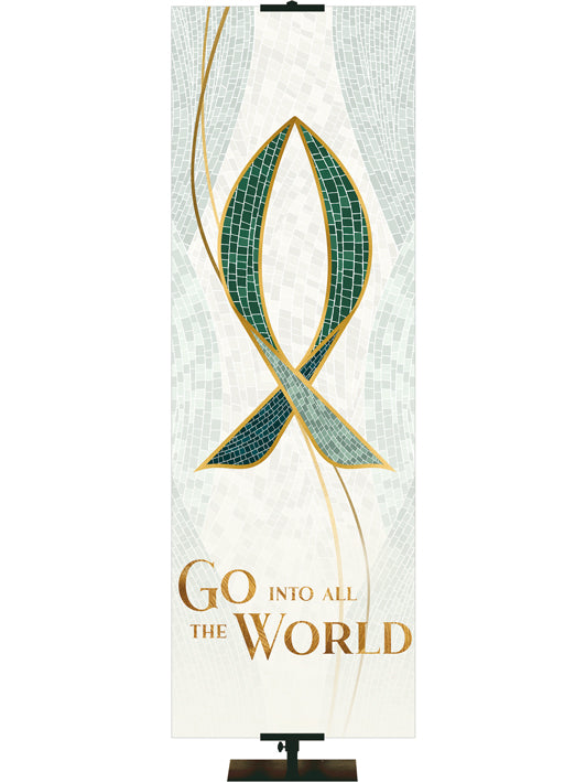 Overstock Mosaics of Faith Go Into All The World (3 ft x 9 ft, Pole Hems) $60