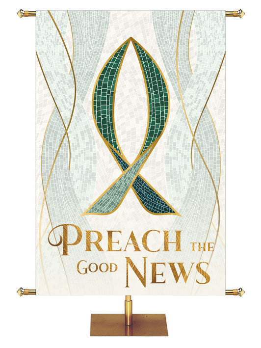 Overstock Mosaics of Faith Preach The Good News (3 ft x 5 ft, Pole Hems)