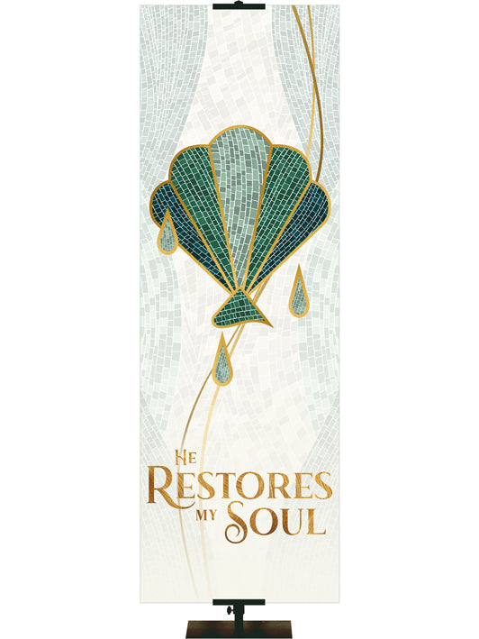 Overstock Mosaics of Faith He Restores My Soul (18 in x 5 ft, Pole Hems)
