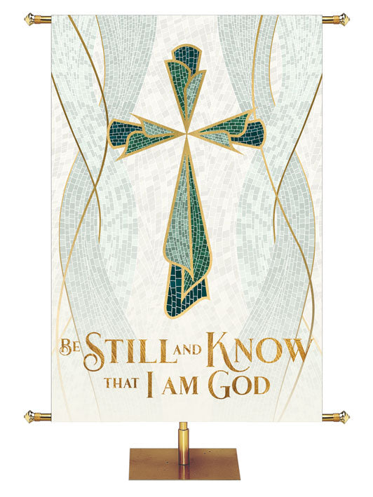 Overstock Mosaics of Faith Be Still And Know That I Am God (3 ft x 5 ft, Pole Hems)