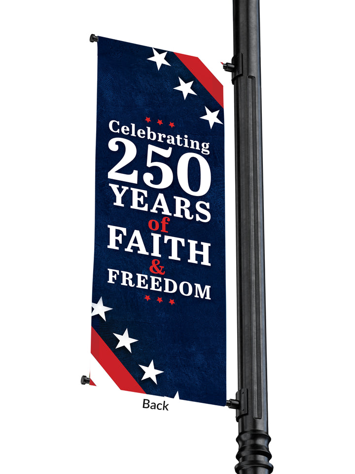 Light Pole Banner America 250 Stars and Stripes