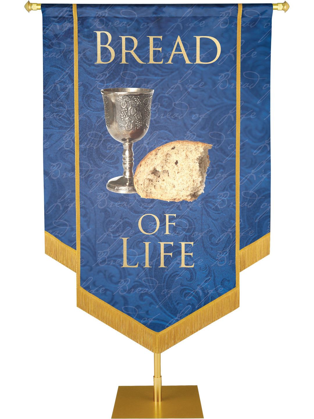 Overstock Names of Christ Bread of Life Embellished Banner (4 ft x 6 ft, Blue) $70
