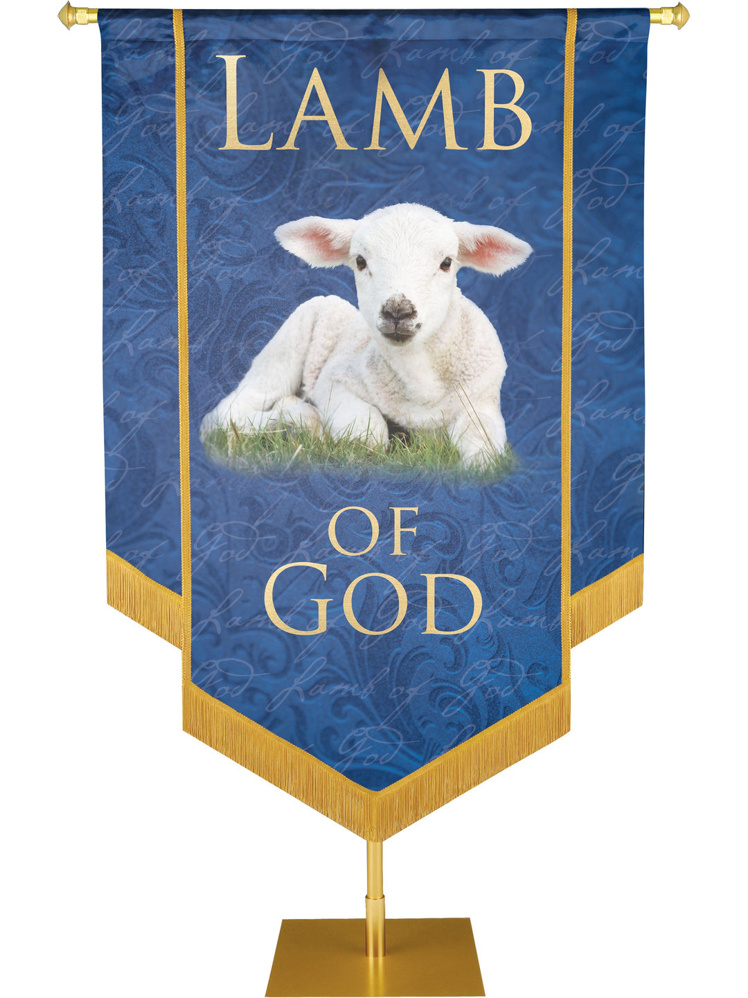 Overstock Names of Christ Lamb of God Embellished Banner (4 ft x 6 ft, Blue) $70