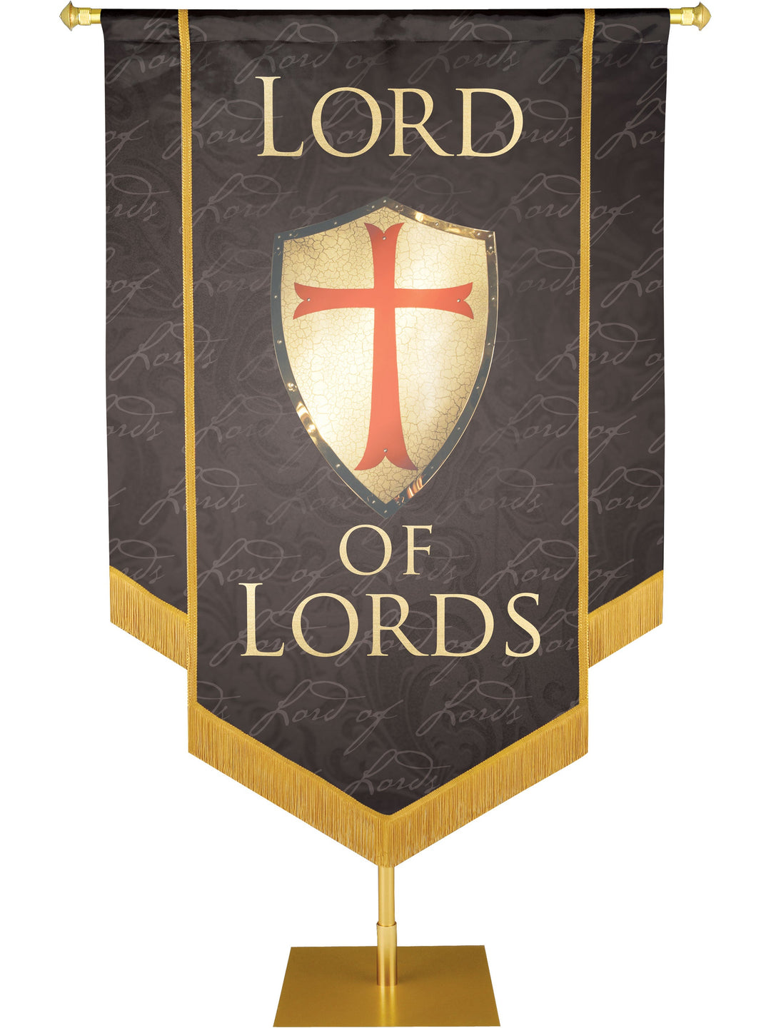 Irregular Names of Christ Lord of Lords Embellished Banner (4 ft x 6 ft, Black)
