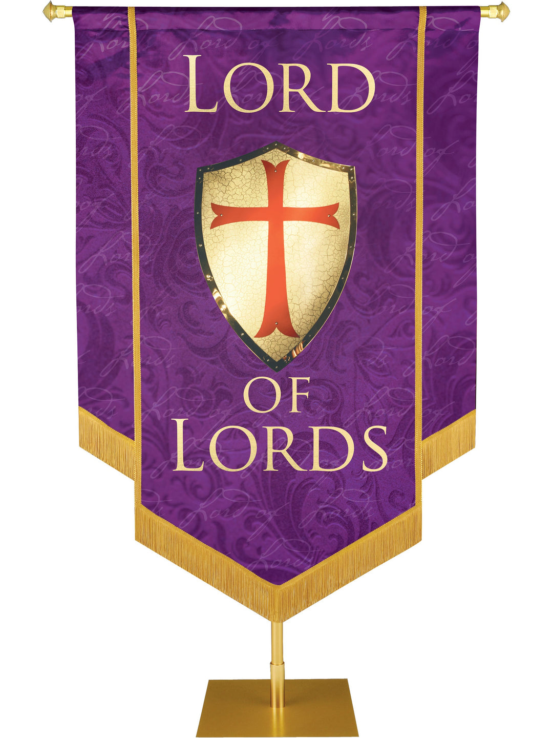 Overstock Names of Christ Lord of Lords Embellished Banner (4 ft x 6 ft, Purple)