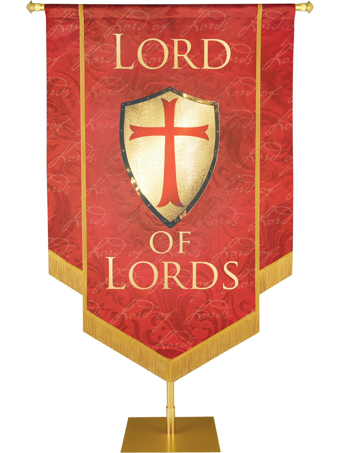 Overstock Names of Christ Lord of Lords Embellished Banner (4 ft x 6 ft, Red)