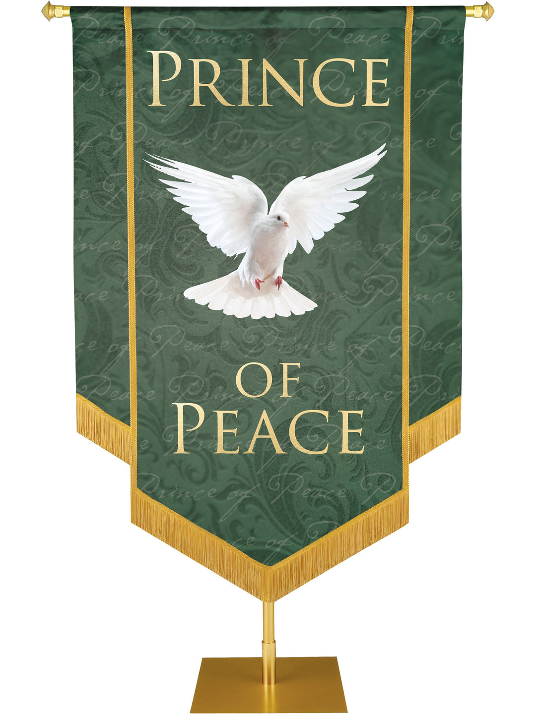 Irregular Names of Christ Prince of Peace Embellished Banner (2 ft x 3 ft, Hunter Green)
