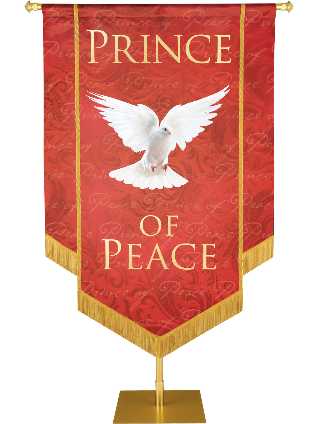 Overstock Names of Christ Prince of Peace Embellished Banner (4 ft x 6 ft, Red)