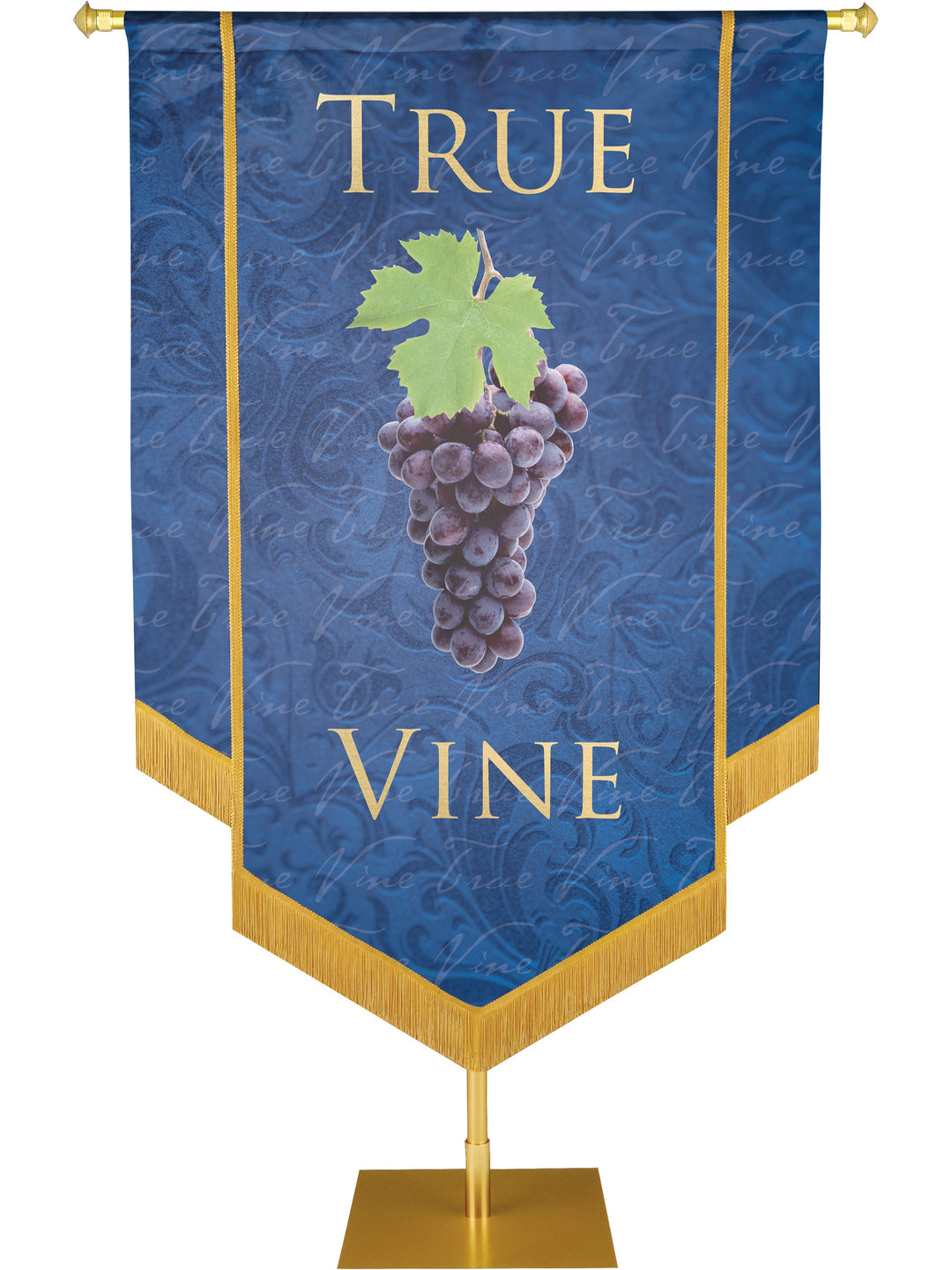 Overstock Names of Christ True Vine Embellished Banner (4 ft x 6 ft, Blue)