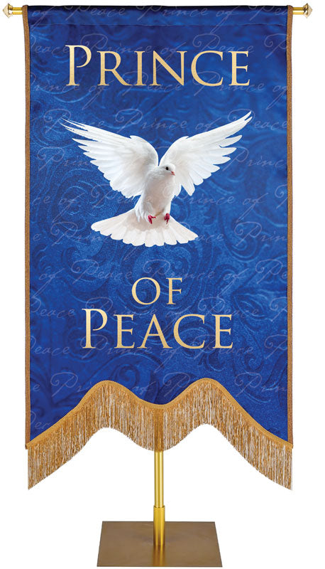 Overstock Names of Christ M-Shape Prince of Peace Embellished Banner Overstock Clearance Banner 4X6 Blue