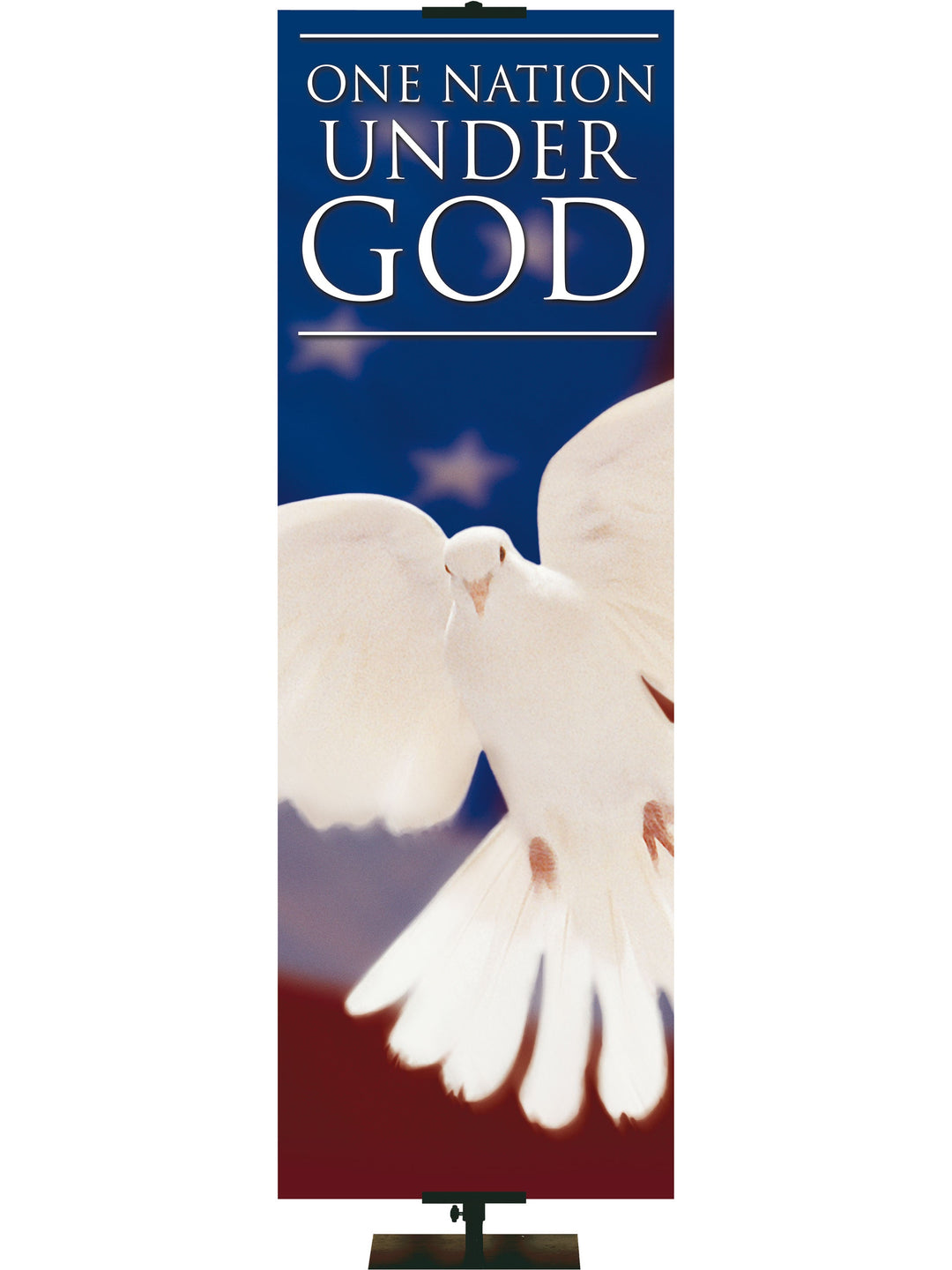 Patriotic One Nation Under God Dove Irregular Clearance Banner 2X6