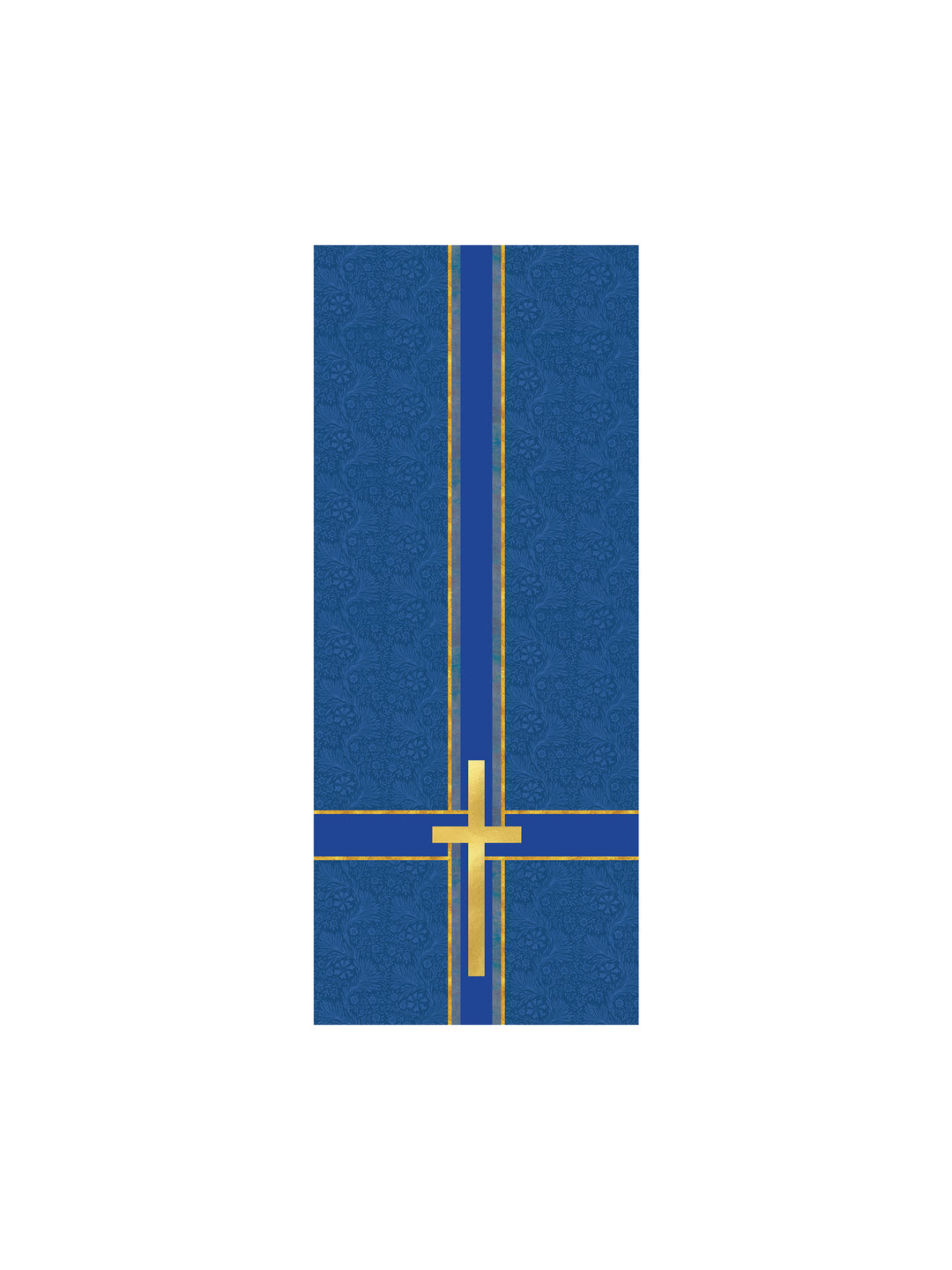 Pulpit Scarf Tapestries of Faith Design Cross Symbol in Gold on Blue, Green, Purple, Red, or White Banner
