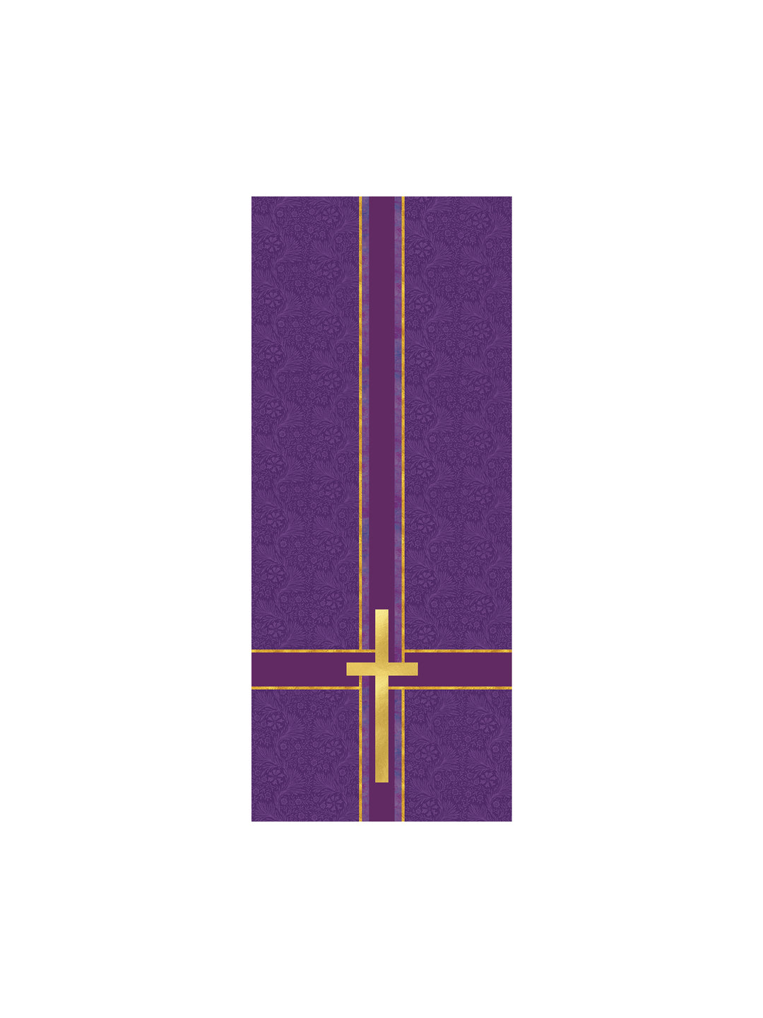 Pulpit Scarf Tapestries of Faith Design Cross Symbol in Gold on Blue, Green, Purple, Red, or White Banner