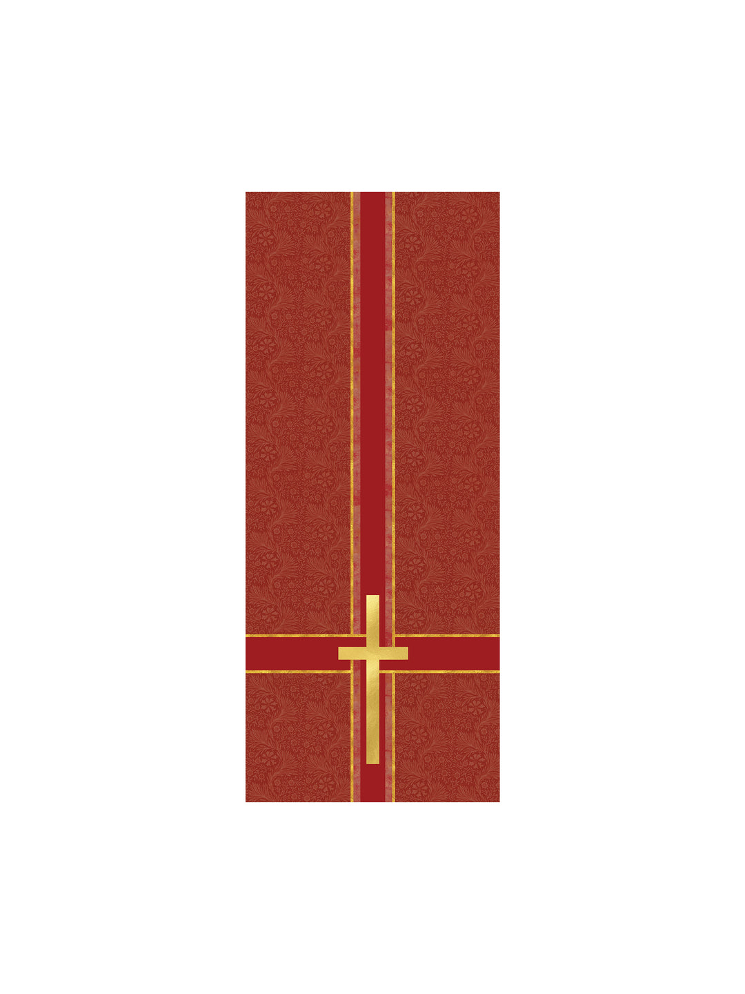 Pulpit Scarf Tapestries of Faith Design Cross Symbol in Gold on Blue, Green, Purple, Red, or White Banner