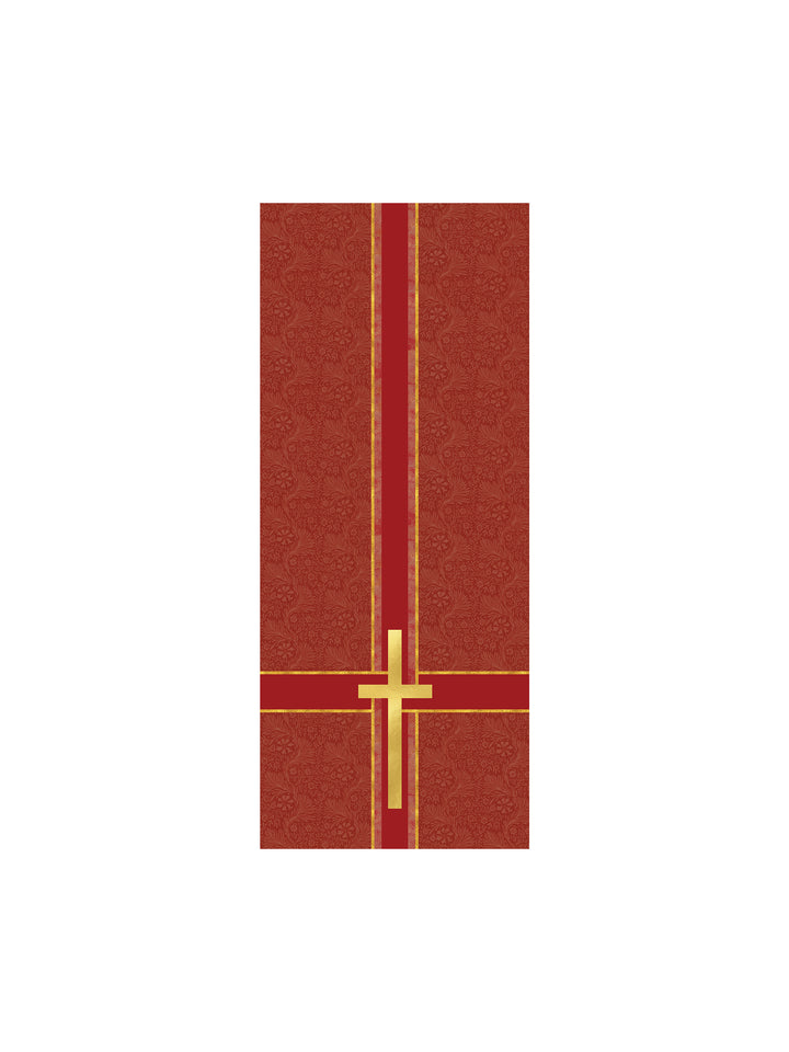 Pulpit Scarf Tapestries of Faith Design Cross Symbol in Gold on Blue, Green, Purple, Red, or White Banner