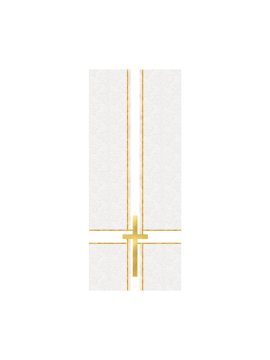Pulpit Scarf Tapestries of Faith Design Cross Symbol in Gold on Blue, Green, Purple, Red, or White Banner