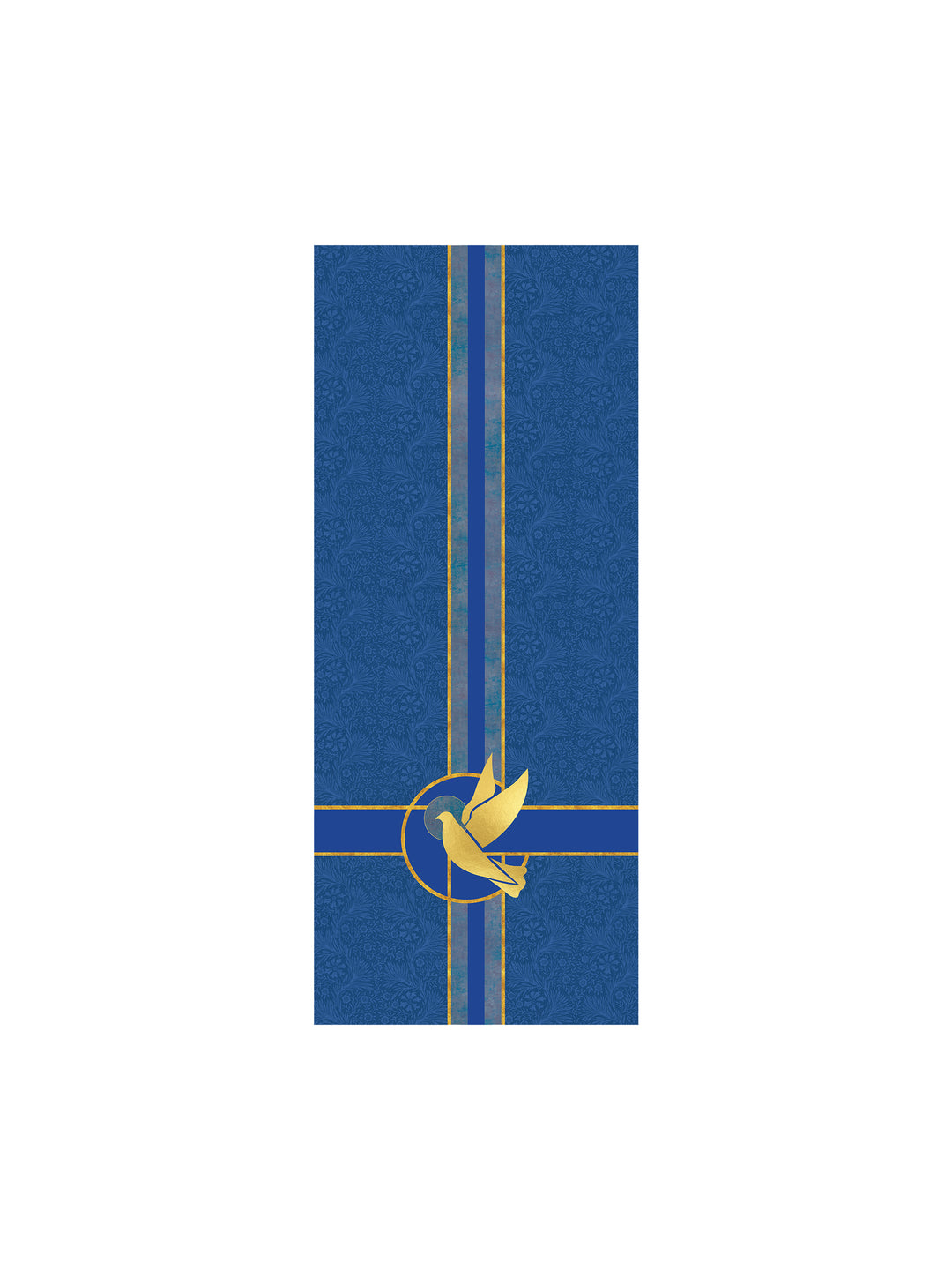 Pulpit Scarf Tapestries of Faith Design Dove Symbol in Gold on Blue, Green, Purple, Red, or White Banner