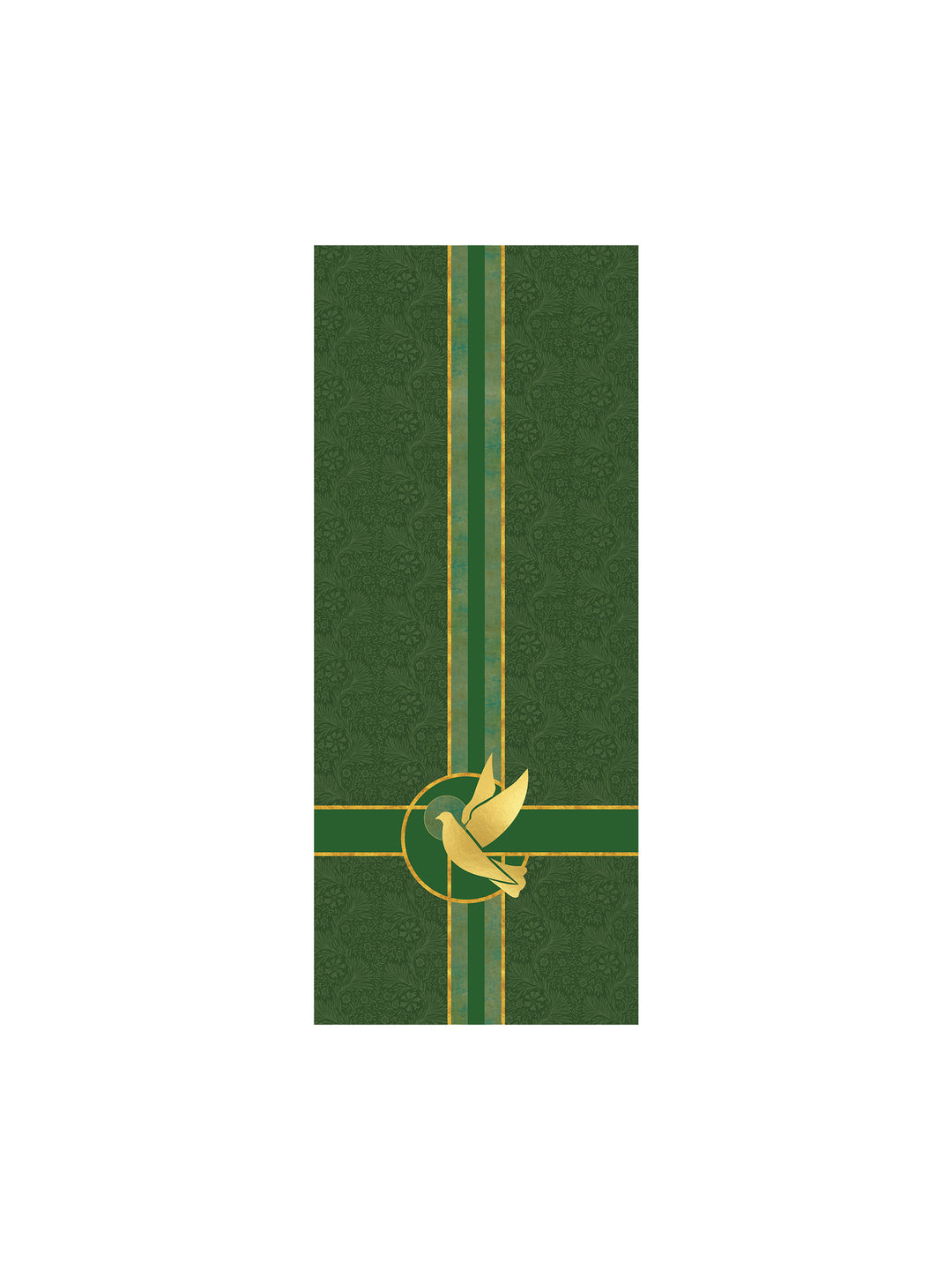 Pulpit Scarf Tapestries of Faith Design Dove Symbol in Gold on Blue, Green, Purple, Red, or White Banner